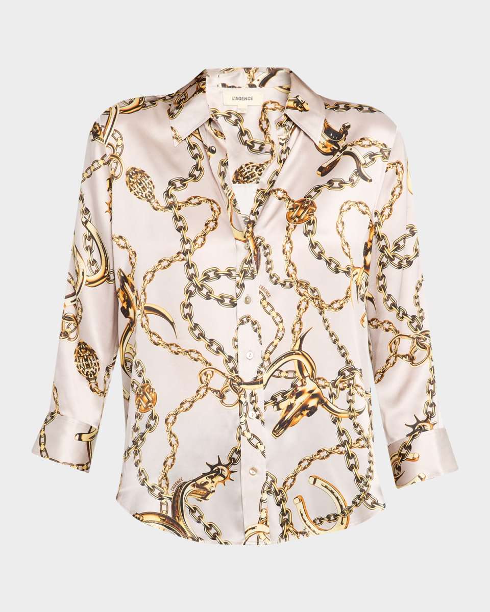 Long Horn Chain Dani Silk Blouse